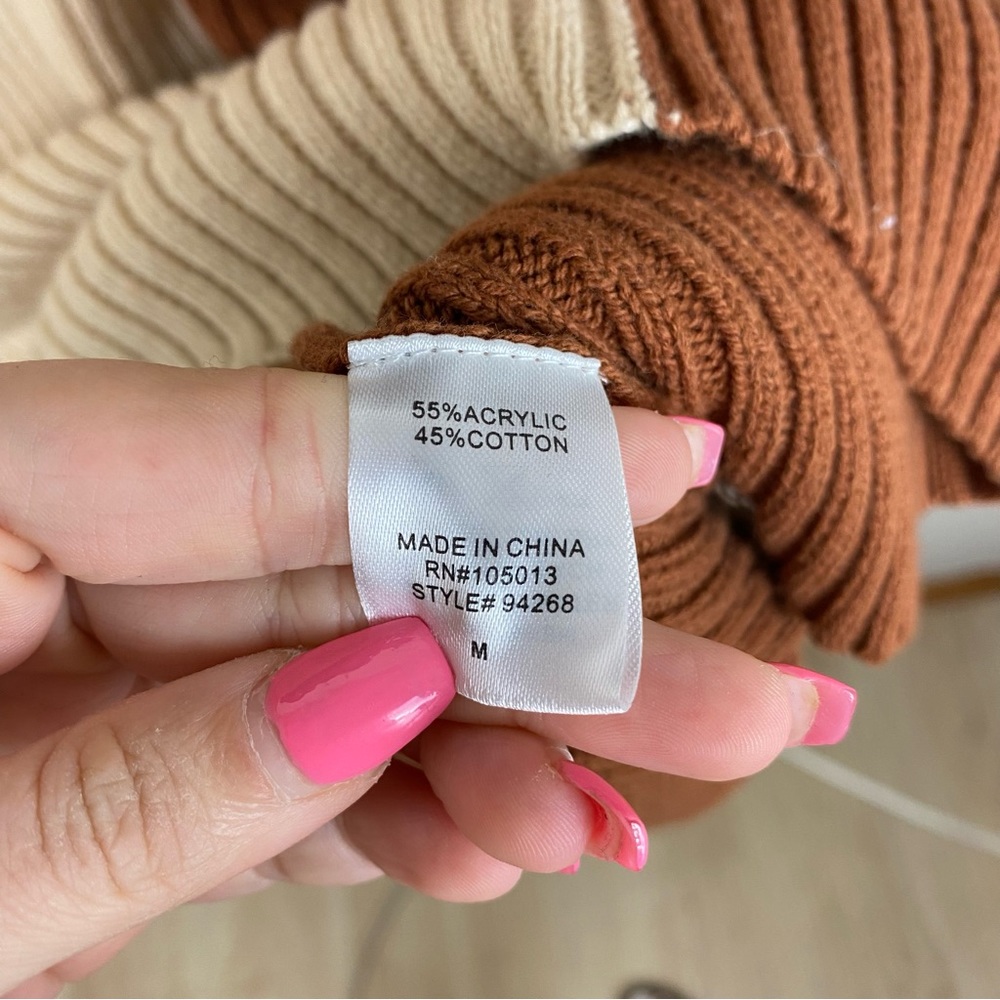 Andree By Unit Midi Color Block Sweater Dress Nwot - image 5